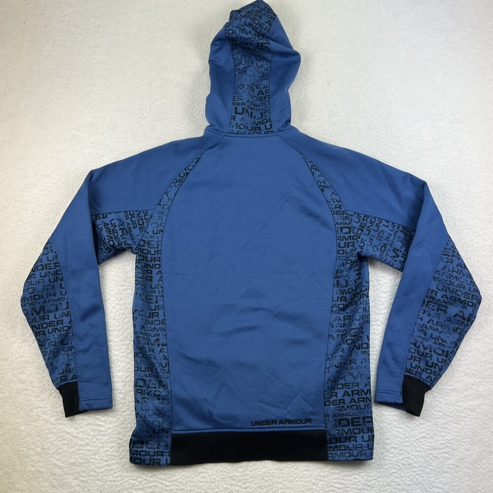 Under Armour Jacket Mens Medium ColdGear Logo Full Zip Hooded Fleece Lined - Picture 8 of 15
